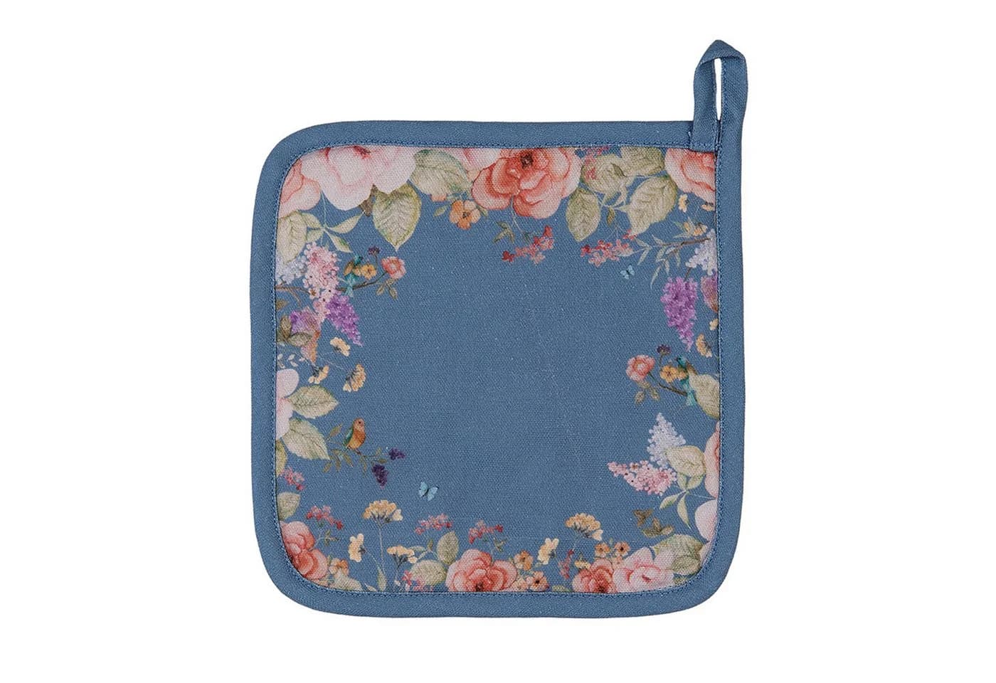 Clayre & Eef Topflappen Floral Fiesta 2-tlg. Baumwolle Blau