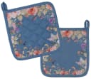 Clayre & Eef Topflappen Floral Fiesta 2-tlg. Baumwolle Blau Bild 2
