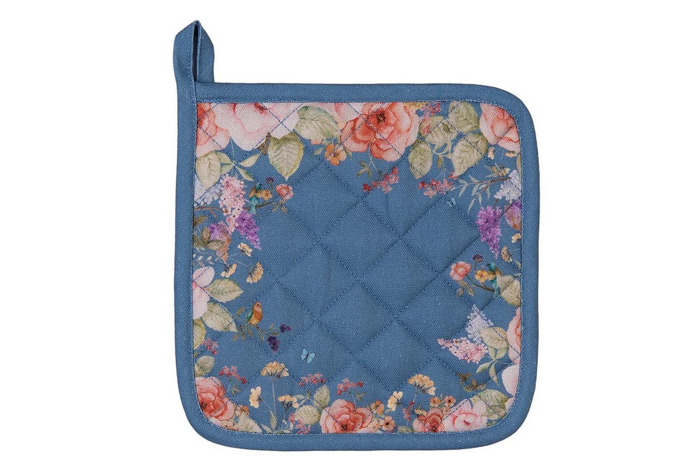 Clayre & Eef Topflappen Floral Fiesta 2-tlg. Baumwolle Blau - Bild 3