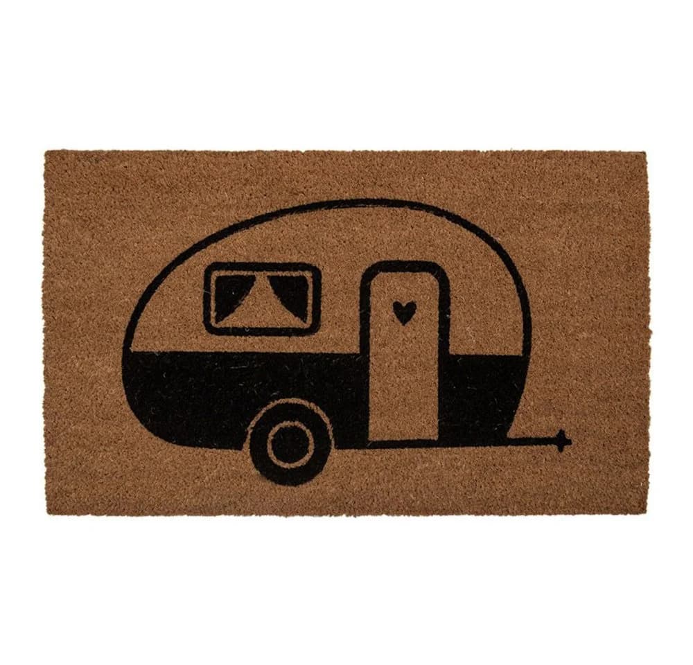 Clayre & Eef Fußmatte CARAVAN Kokosfaser Wohnwagenmotiv
