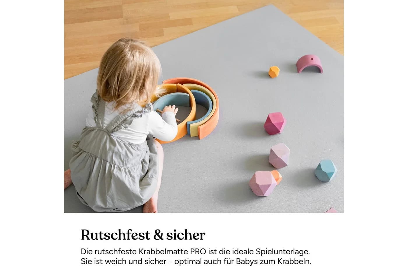 Ehrenkind Krabbelmatte Pro, rutschfeste Babymatte, Spielmatte, 160x160 cm, extra dick und soft, Made in Germany, Oeko-Tex 100 - Bild 3