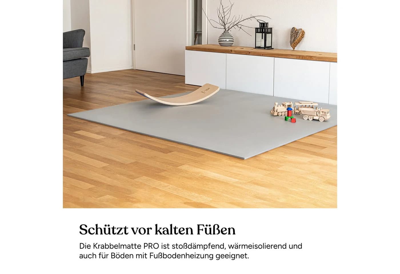 Ehrenkind Krabbelmatte Pro, rutschfeste Babymatte, Spielmatte, 160x160 cm, extra dick und soft, Made in Germany, Oeko-Tex 100 - Bild 4