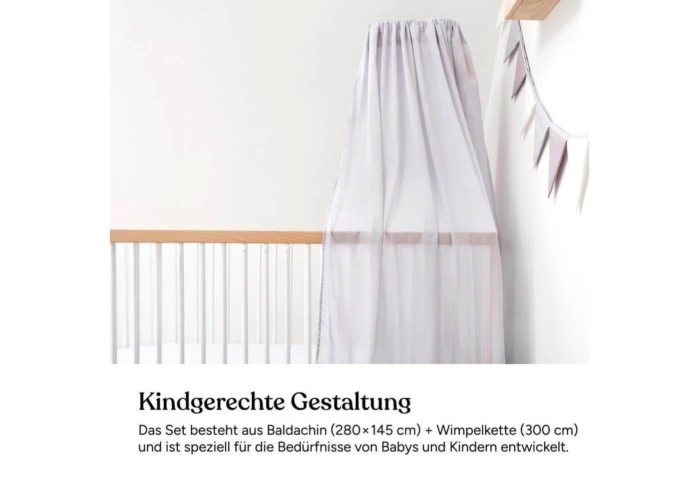 Ehrenkind Babybett-Baldachin & Wimpelkette Set - Bild 4