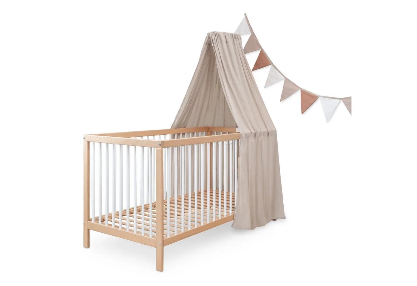 Ehrenkind Baldachin & Wimpelkette Set Beige Kinderzimmer Deko - Bild 2