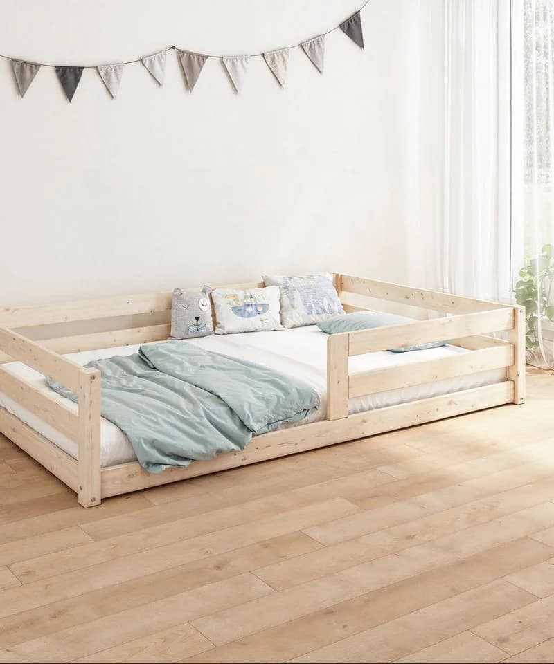 Ehrenkind Bodenbett Sona Weiß Massivholz Rausfallschutz - Bild 4