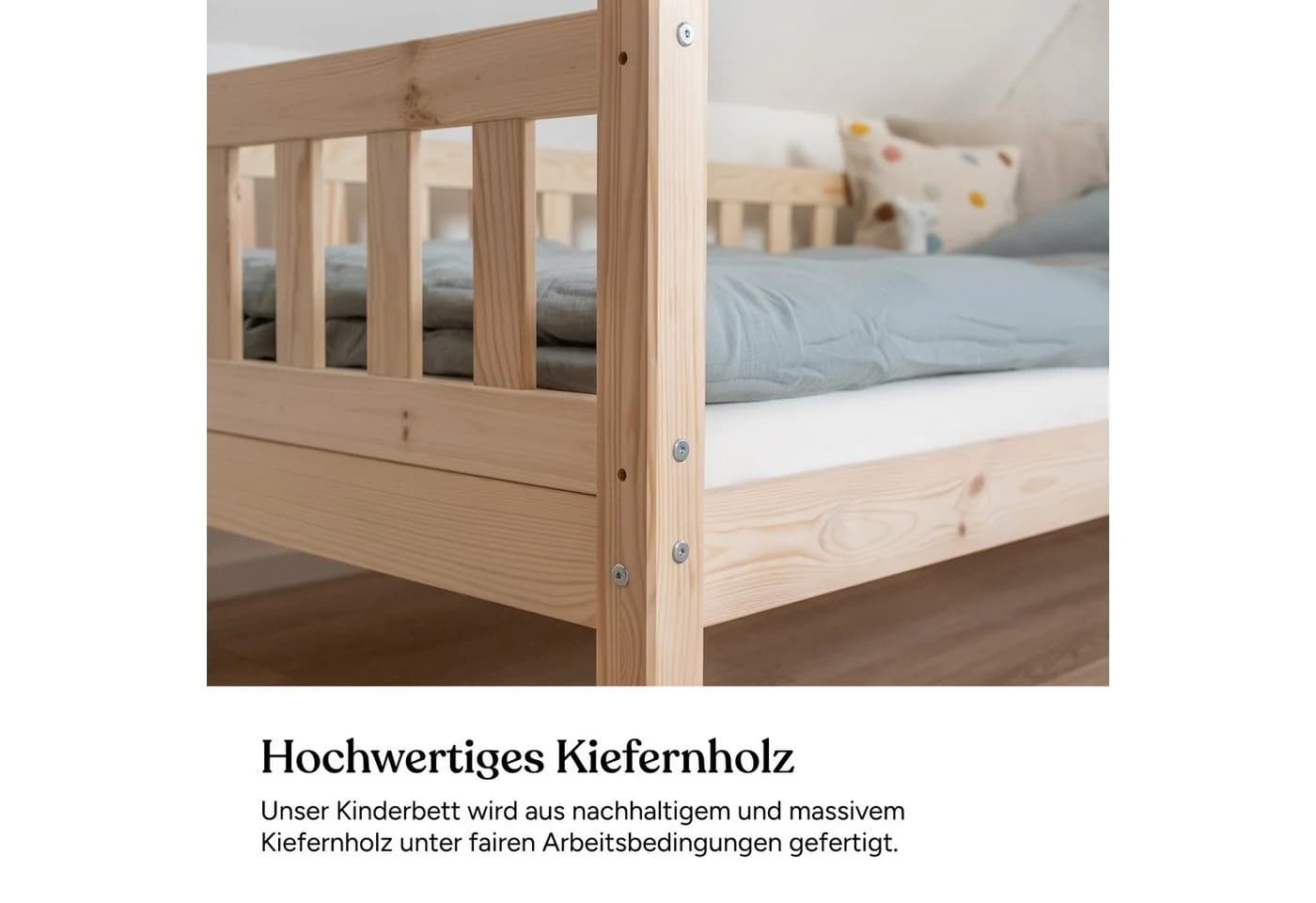 Ehrenkind Kinderbett Lille Massivholz Rausfallschutz 90x200 - Bild 5