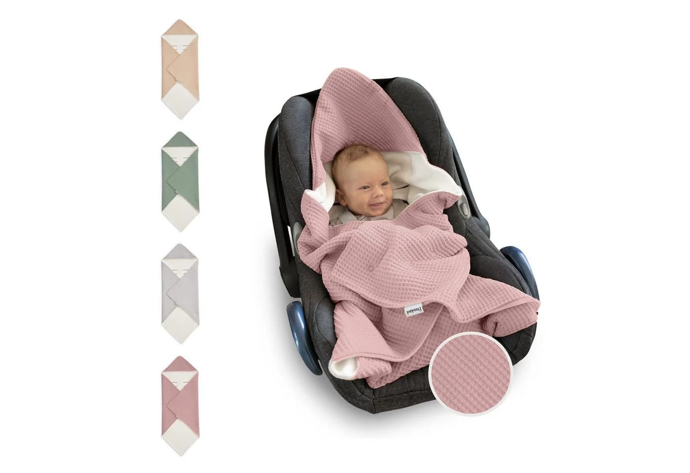 Einschlagdecke Babyschale Ehrenkind Rosa Bio-Baumwolle - Bild 2