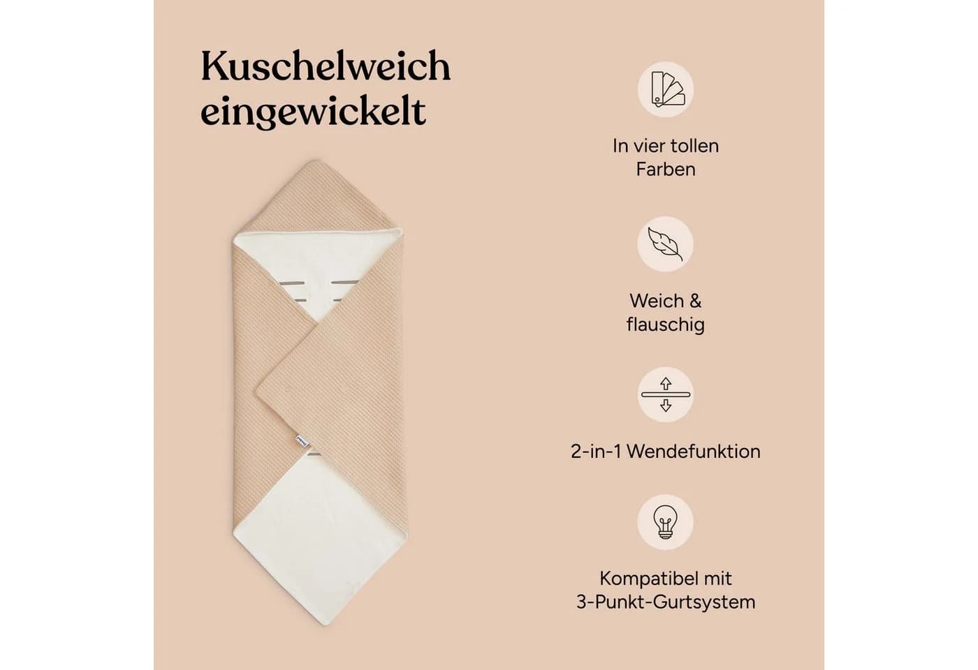 Einschlagdecke Babyschale Ehrenkind Rosa Bio-Baumwolle - Bild 3