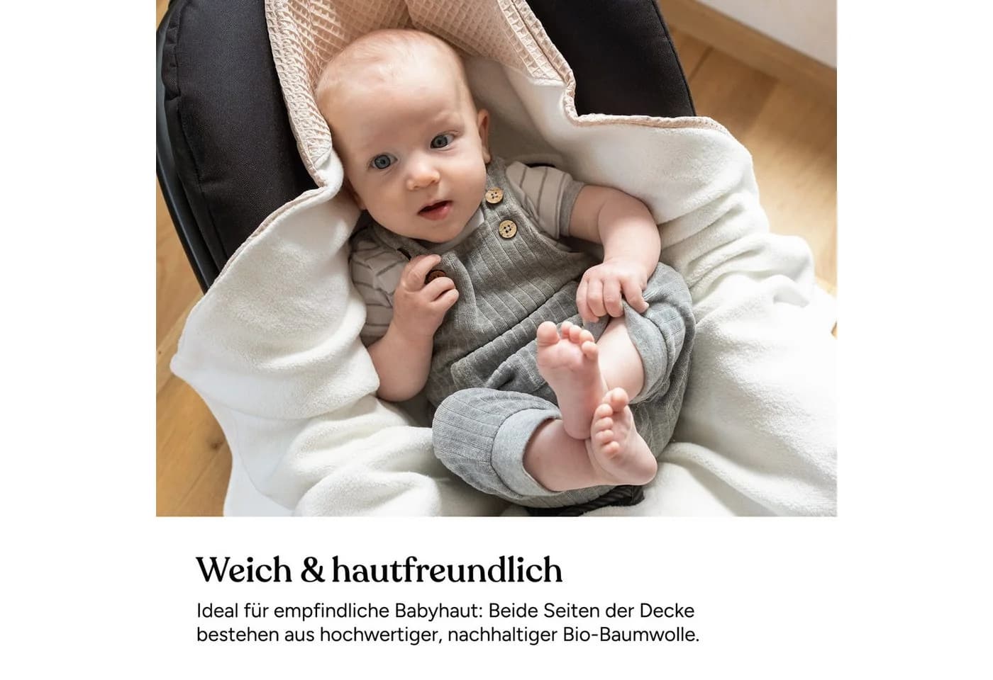Einschlagdecke Babyschale Ehrenkind Rosa Bio-Baumwolle - Bild 4