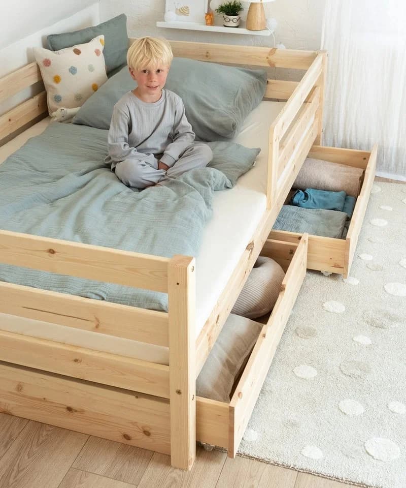 Ehrenkind Kinderbett Sona massiv Kiefernholz weiß mit Rausfallschutz - Bild 5
