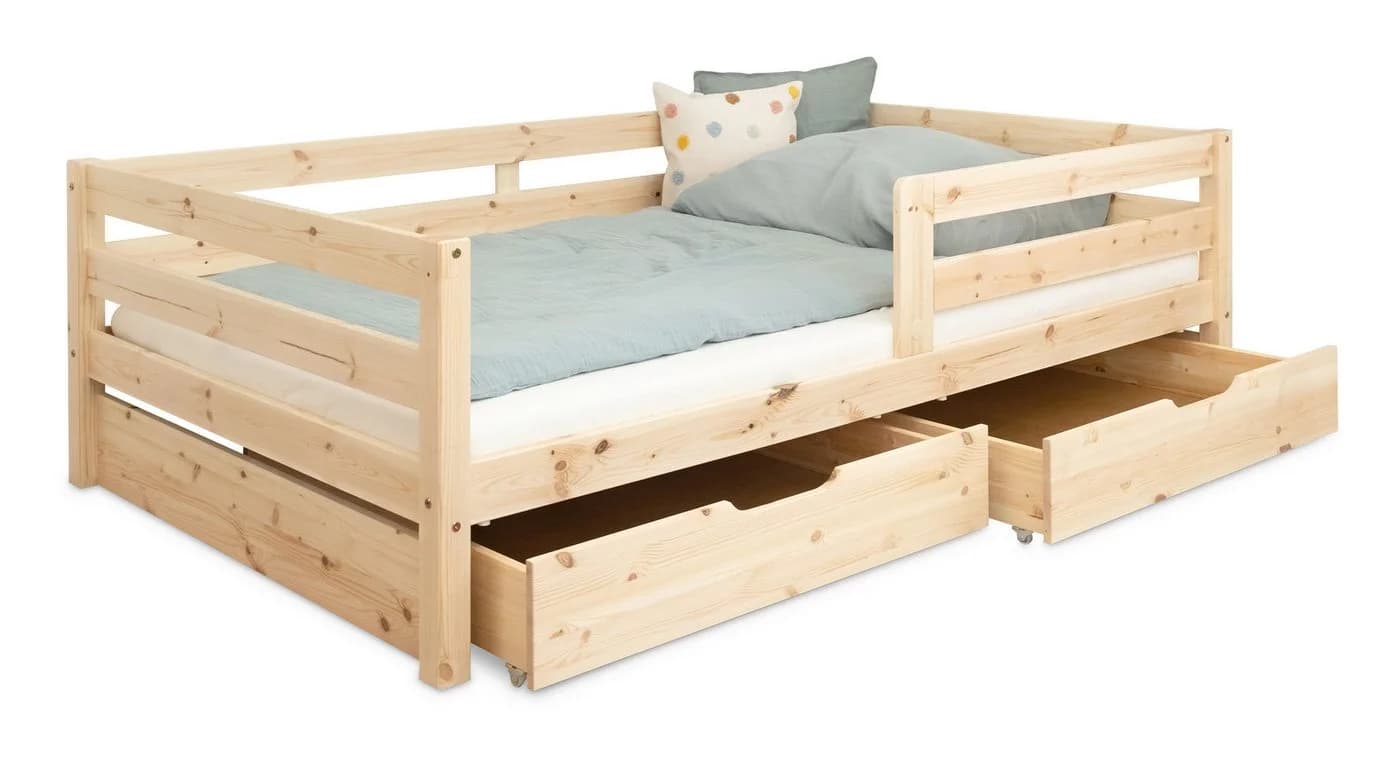 Ehrenkind Kinderbett Sona Massivholz Kiefer mit Rausfallschutz Natur - Bild 2
