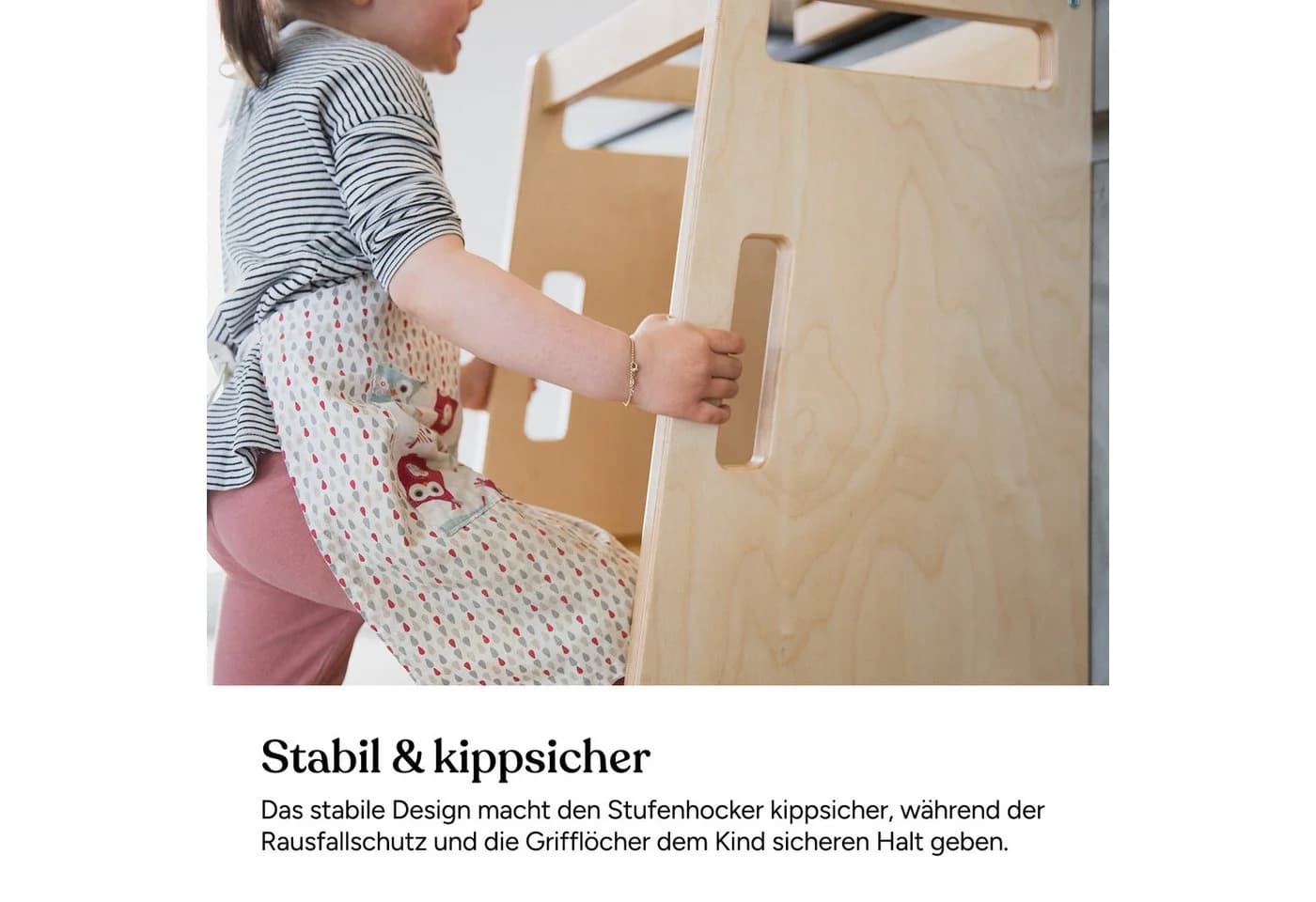 Ehrenkind Lernturm Stehhilfe 4-fach höhenverstellbar Birkenschichtholz - Bild 4