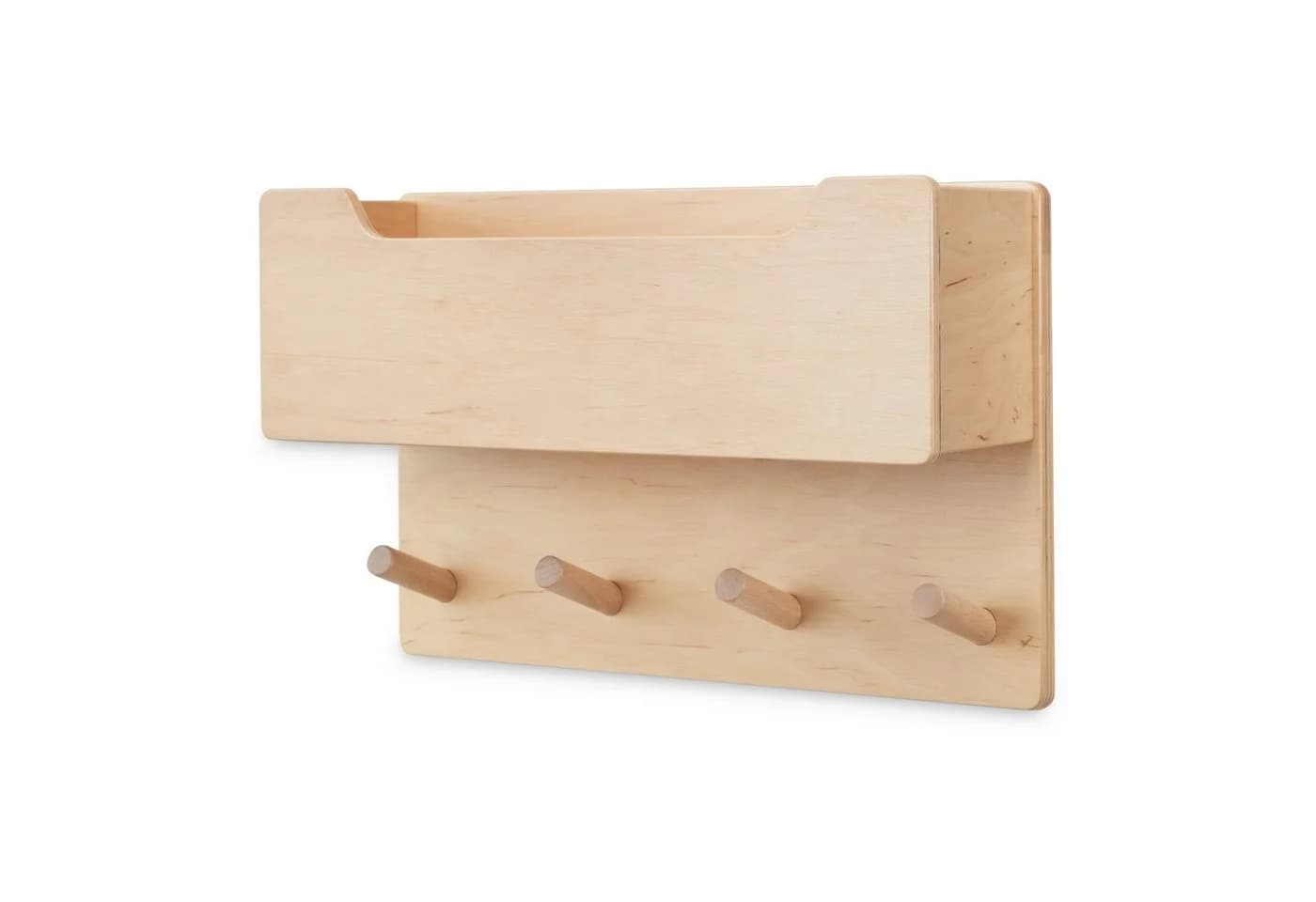 Ehrenkind Wandgarderobe für Kinder aus massivem Holz - Weiß/Transparent - Bild 2