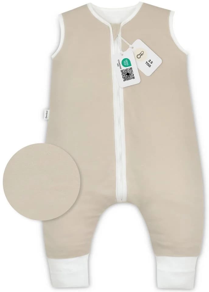 Ehrenkind Babyschlafsack mit Füßen 2.5 TOG Bio-Baumwolle Ganzjahr Beige - Bild 2
