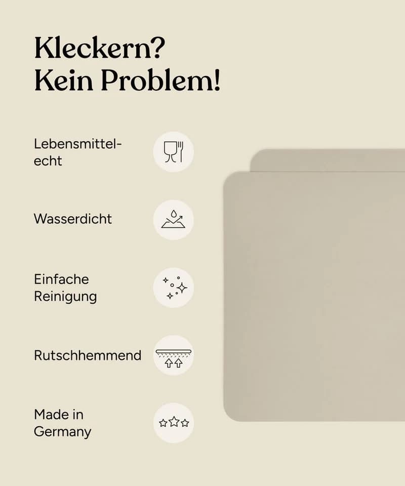 Ehrenkind Platzset Tischset Taupe Abwaschbar Made in Germany - Bild 3