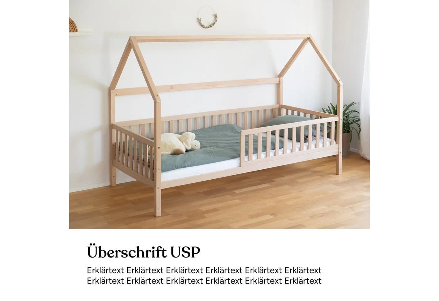 Ehrenkind Hausbett Livo Massivholz Montessori Bett höhenverstellbar - Bild 4