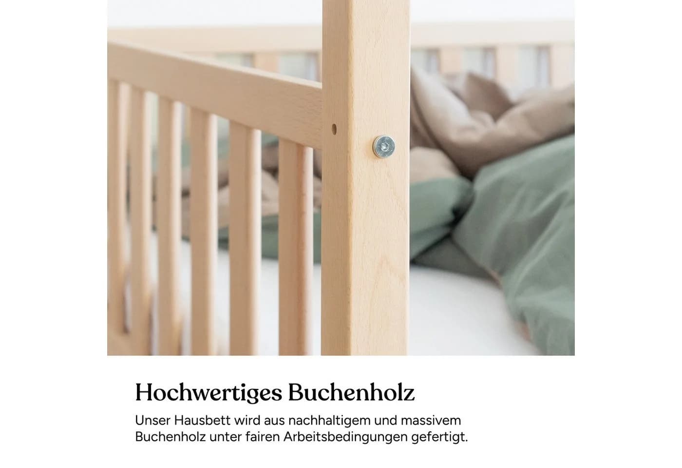 Ehrenkind Hausbett Livo Massivholz Montessori Bett höhenverstellbar - Bild 5