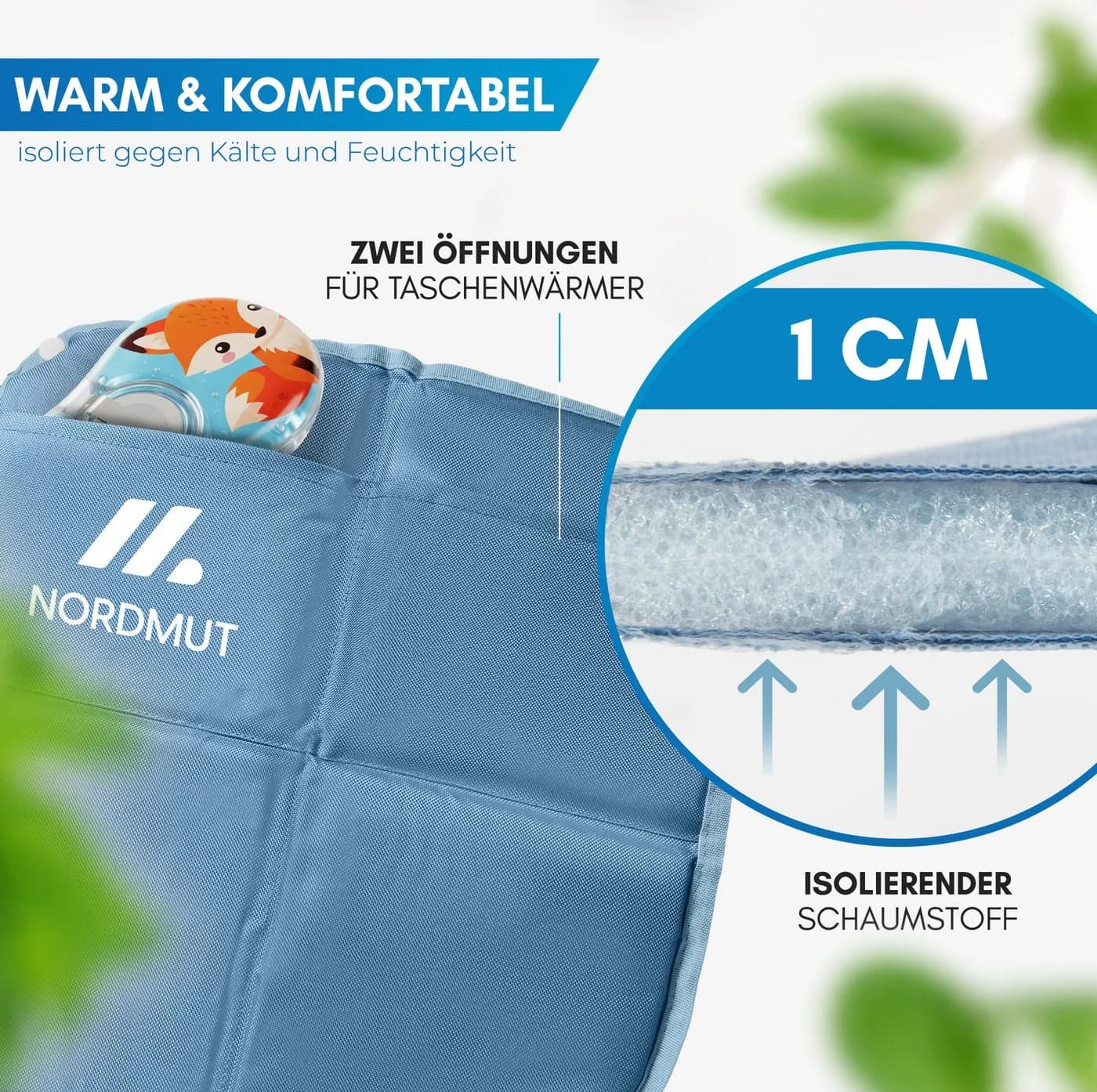 Nordmut Thermositzkissen Ylläs Blau Faltbar & Wasserabweisend - Bild 3