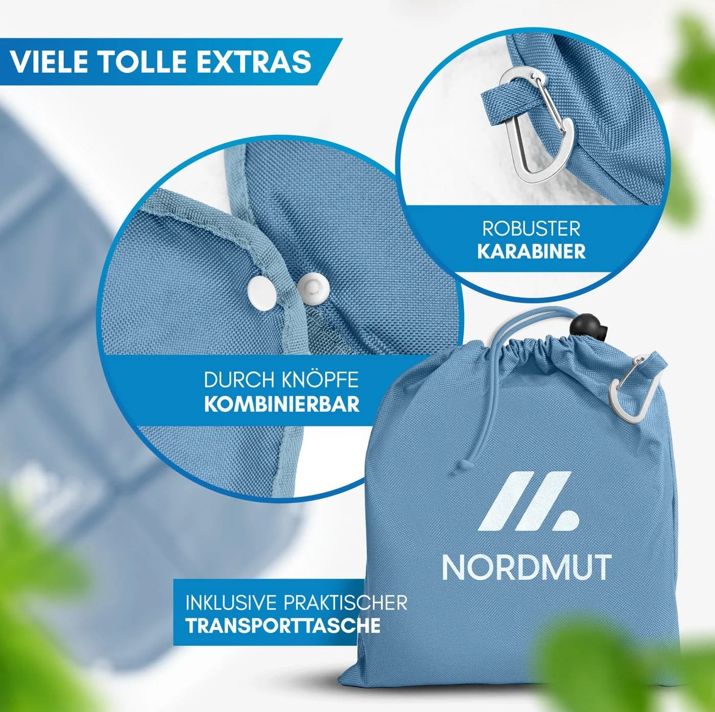 Nordmut Thermositzkissen Ylläs Blau Faltbar & Wasserabweisend - Bild 4