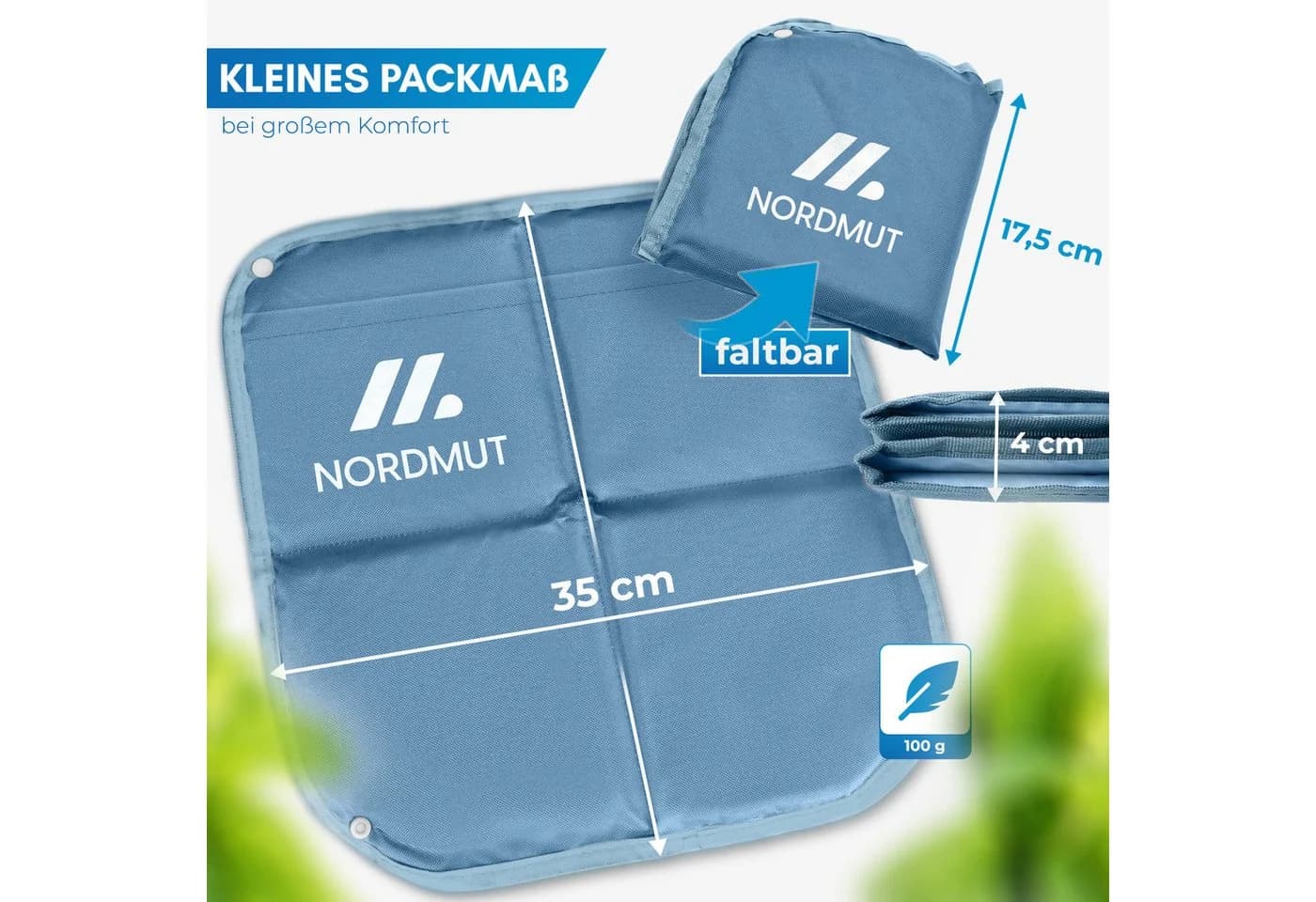 Nordmut Thermositzkissen Ylläs Blau Faltbar & Wasserabweisend - Bild 5