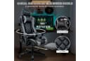 Seven Comfort Gaming-Stuhl mit Fußstütze und Lendenwirbelstütze Grau Bild 1