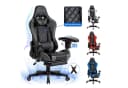 Seven Comfort Gaming-Stuhl mit Fußstütze und Lendenwirbelstütze Grau Bild 2