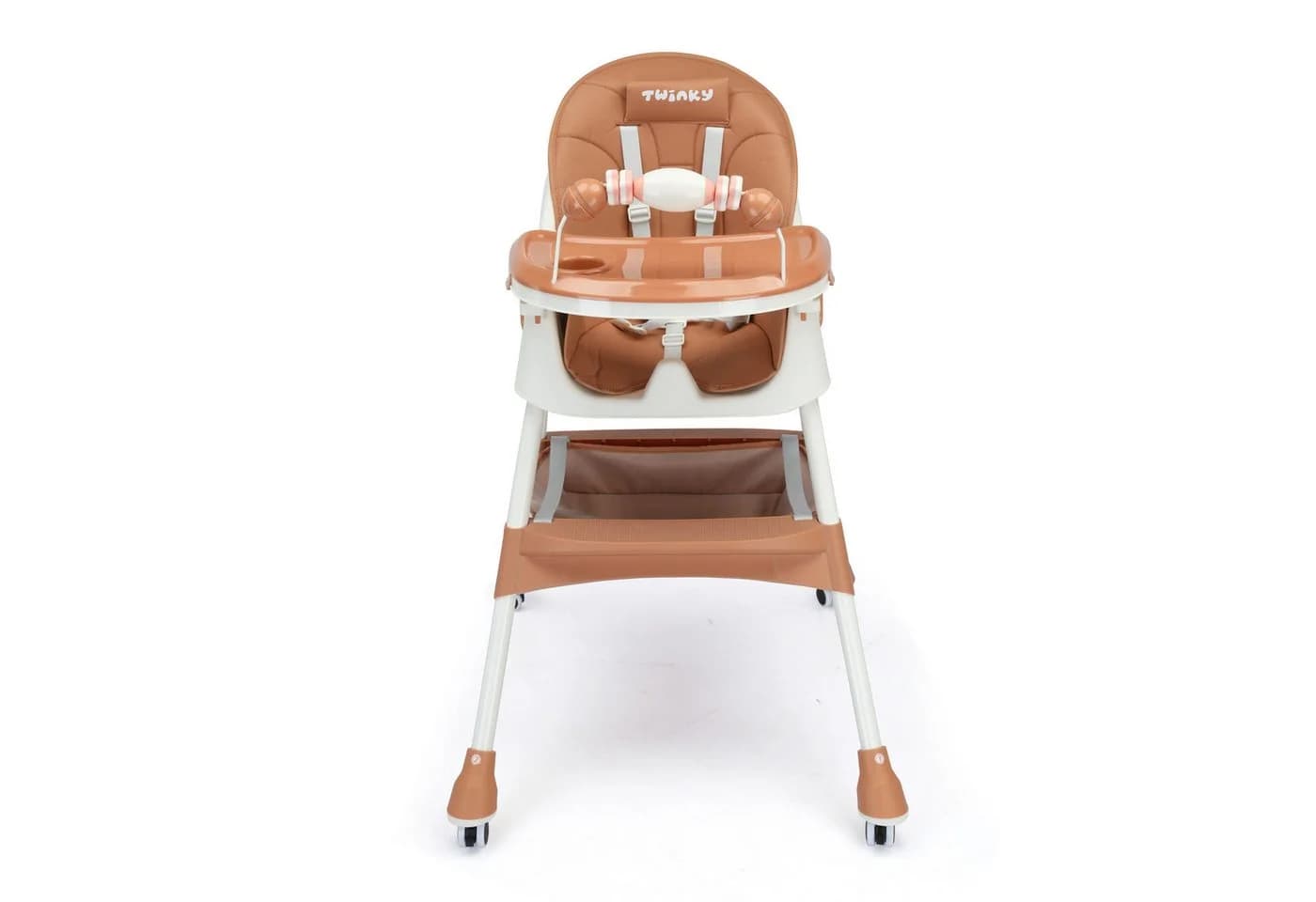TWINKY Kinderstuhl 3 in 1 Baby Hochstuhl Braun Kunstleder - Bild 2