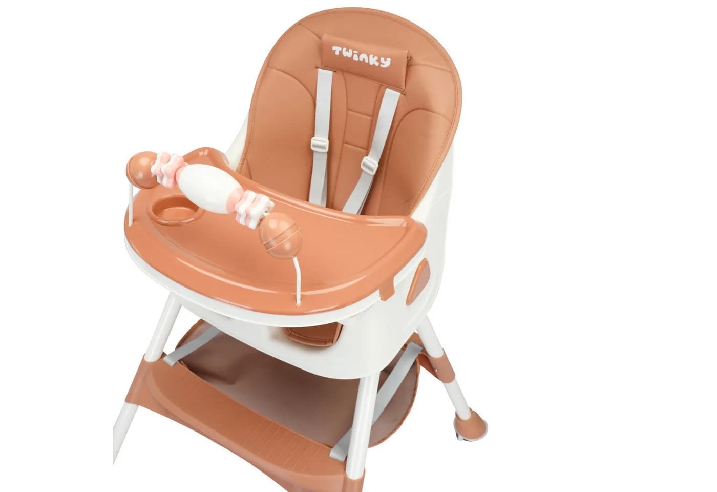 TWINKY Kinderstuhl 3 in 1 Baby Hochstuhl Braun Kunstleder - Bild 3