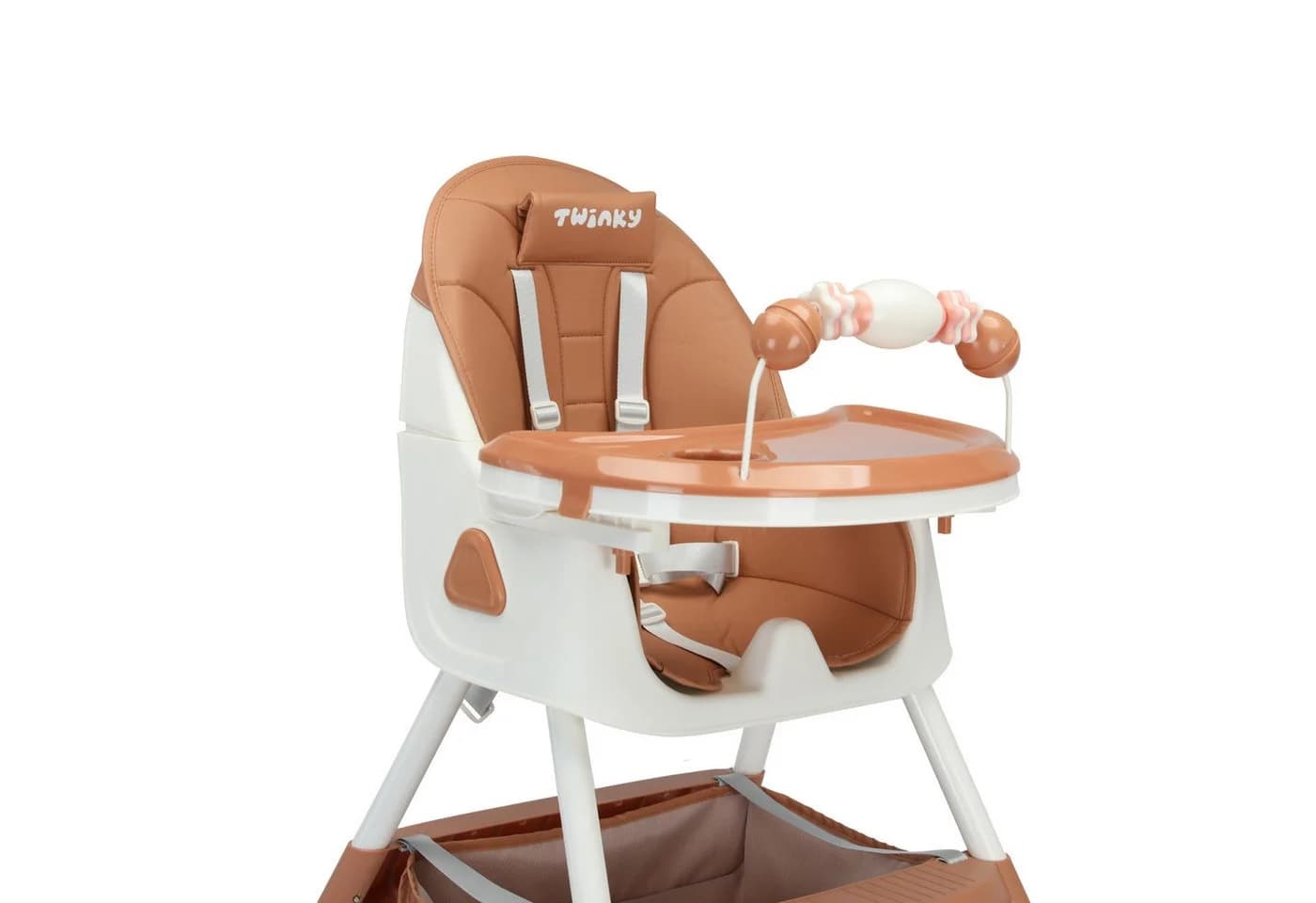 TWINKY Kinderstuhl 3 in 1 Baby Hochstuhl Braun Kunstleder - Bild 4