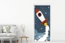 MuchoWow Türtapete Rakete Illustration Selbstklebend Bunt Bild 1