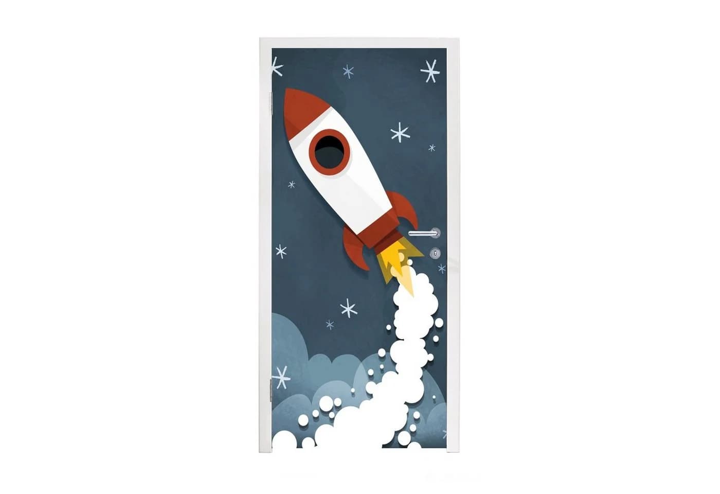 MuchoWow Türtapete Rakete Illustration Selbstklebend Bunt - Bild 2