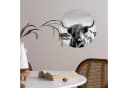 MuchoWow Wandsticker Schottischer Highlander Schwarz-Weiß Bild 5