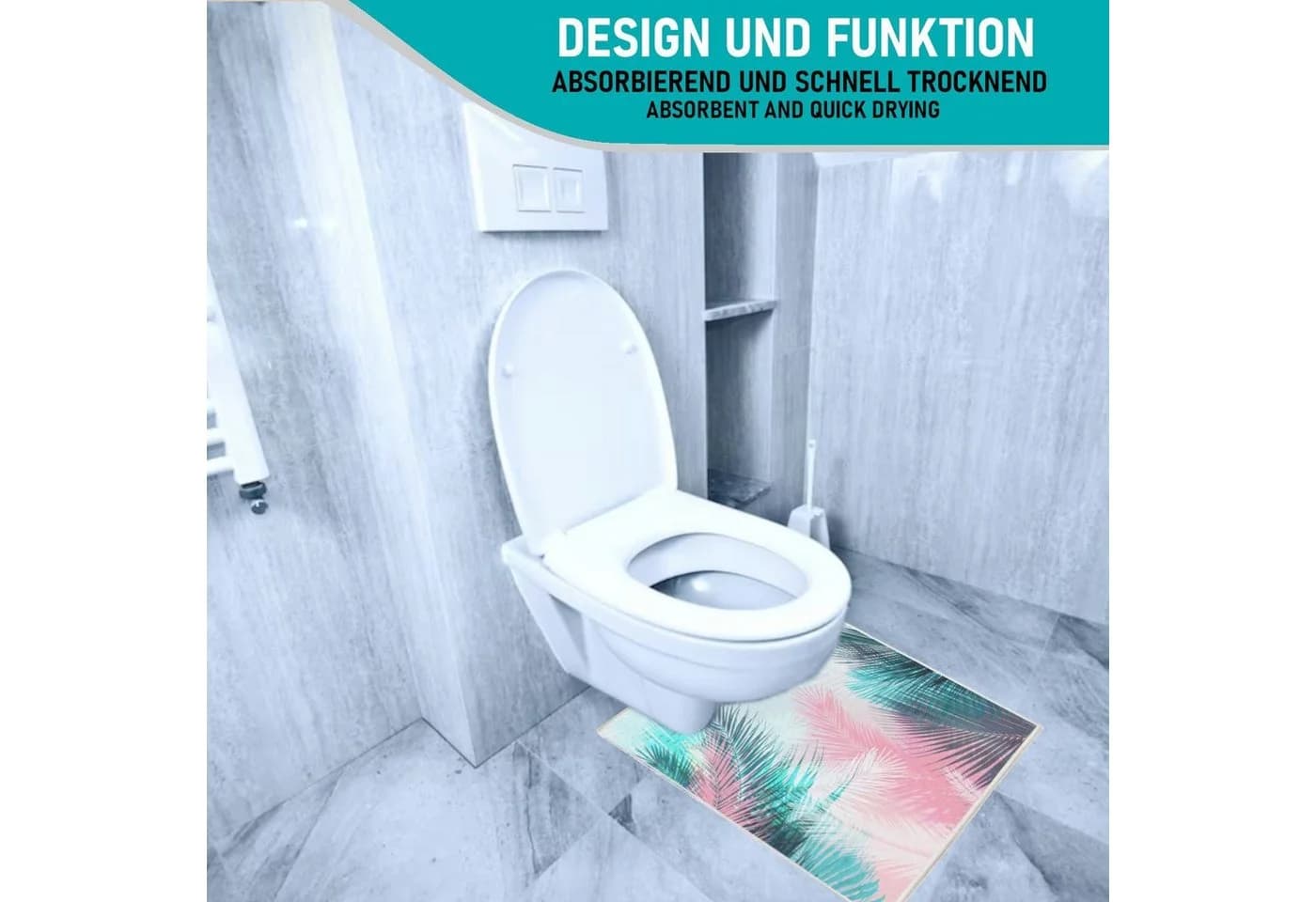 Arteneur Badematte rutschhemmend Polyester Digitaldruckdesign - Bild 4
