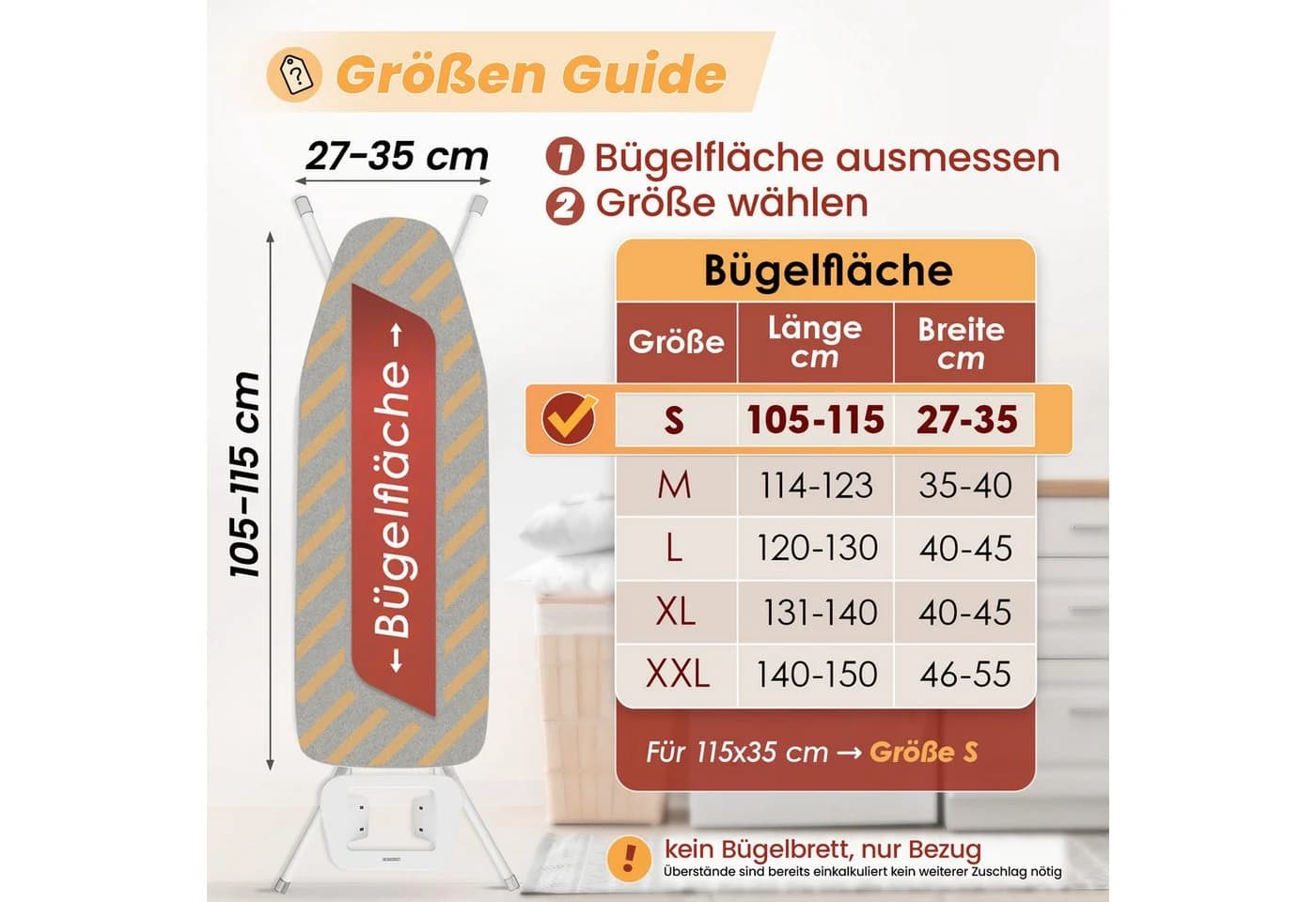 Arteneur Bügelbrettbezug Made in Germany OEKOTEX100 Hitzereflektierend