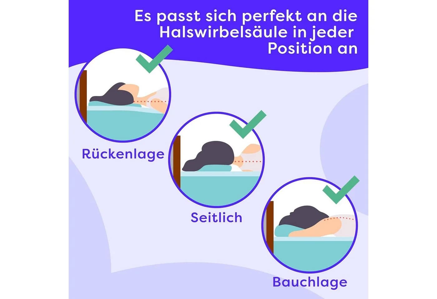 Wolkenfeld Eron Nackenstützkissen Weiß Viskoschaum - Bild 3