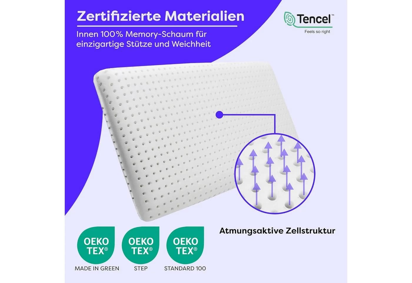 WOLKENFELD Eron Kinderkissen Weiß Memory Foam - Bild 5