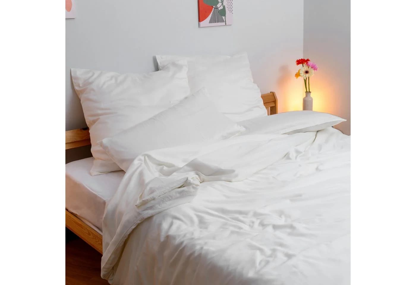 Wolkenfeld Kissenbezug Mako-Satin Baumwolle Kopfkissenbezug Premium Kissenbezug