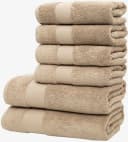 Wolkenfeld Handtuch Set Premium Low-Twist Baumwolle 550 g/m² 6-tlg. Beige Bild 2
