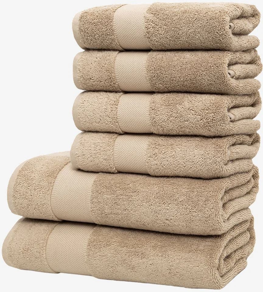 Wolkenfeld Handtuch Set Premium Low-Twist Baumwolle 550 g/m² 6-tlg. Beige - Bild 2