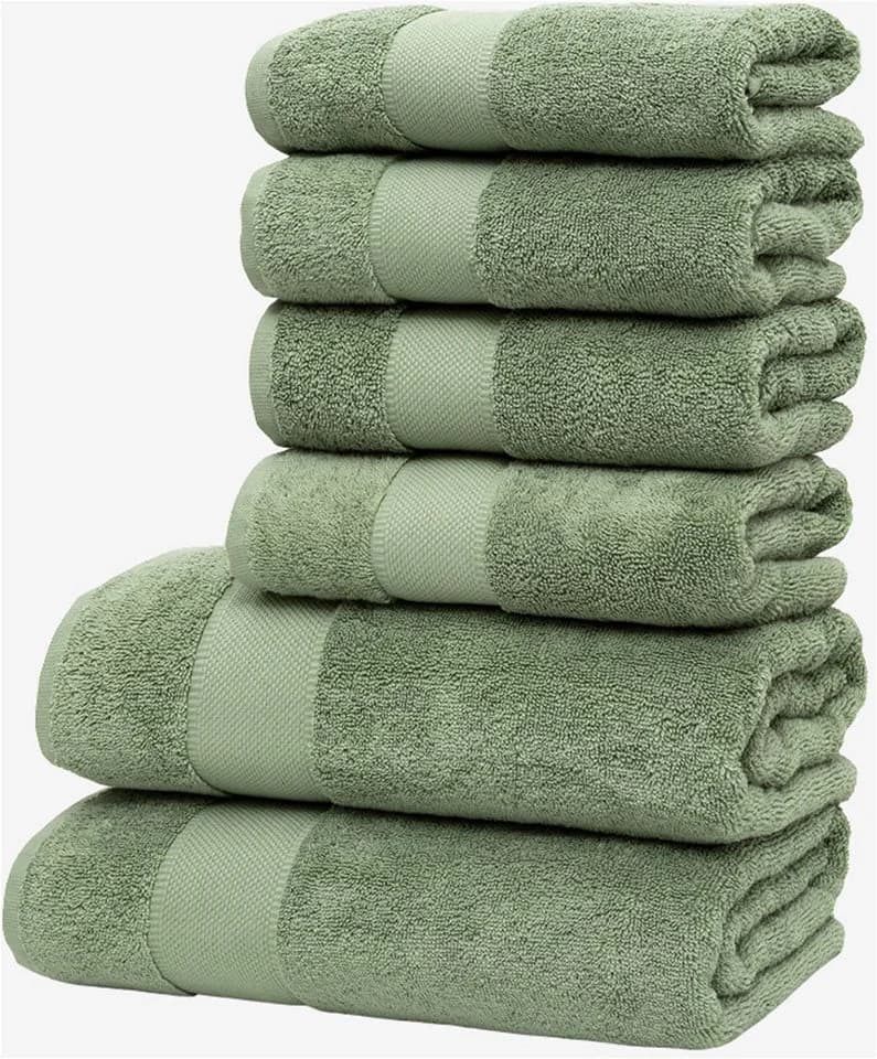 Wolkenfeld Handtuch Set Premium Low-Twist Baumwolle 550 g/m² – 6-teiliges Bade-Set, Frottier (6-St), 2 Duschtücher 70×140 cm & 4 Handtücher 50×100 cm - Bild 2