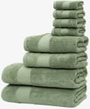 Handtuch Set WOLKENFELD 8-tlg. Grün Baumwolle 550 g/m² Bild 2
