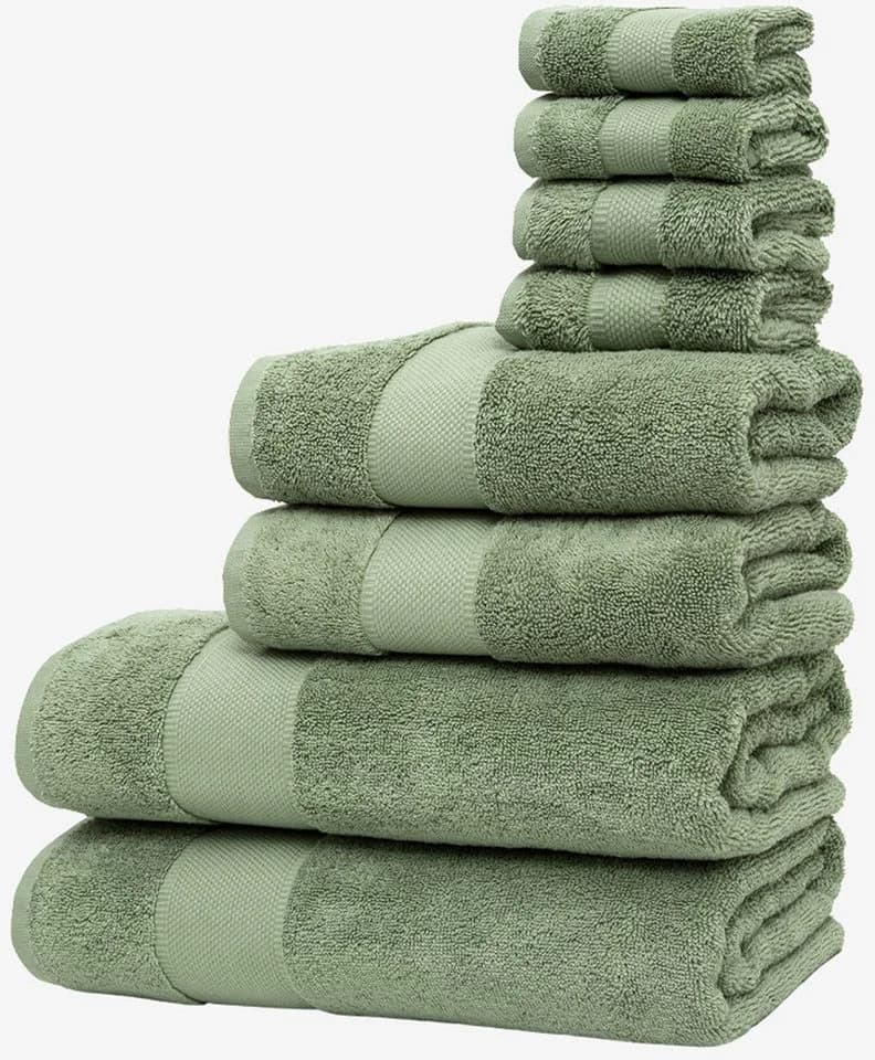 Handtuch Set WOLKENFELD 8-tlg. Grün Baumwolle 550 g/m² - Bild 2