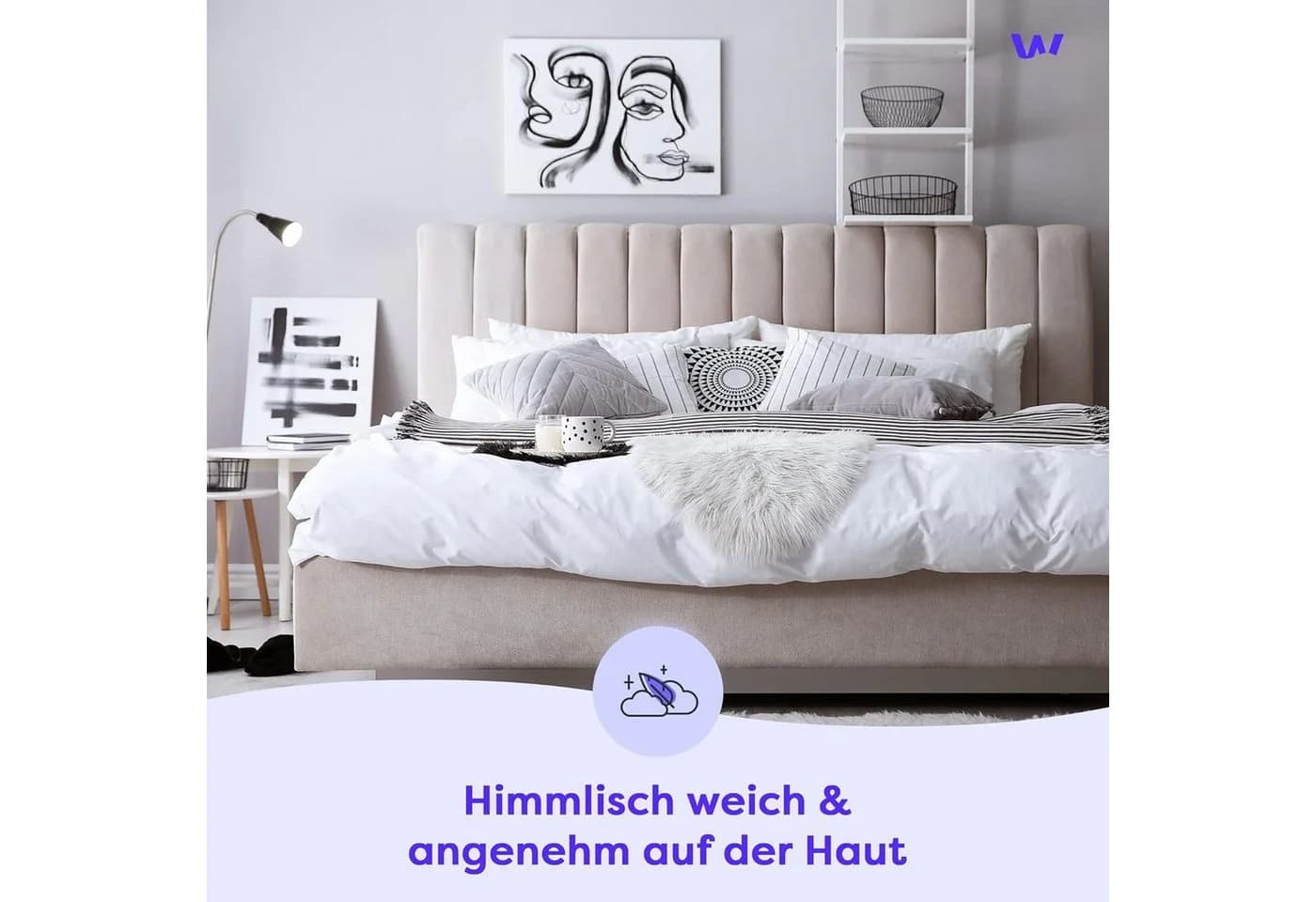 Kissenbezug WOLKENFELD Renforcé Baumwolle Beige