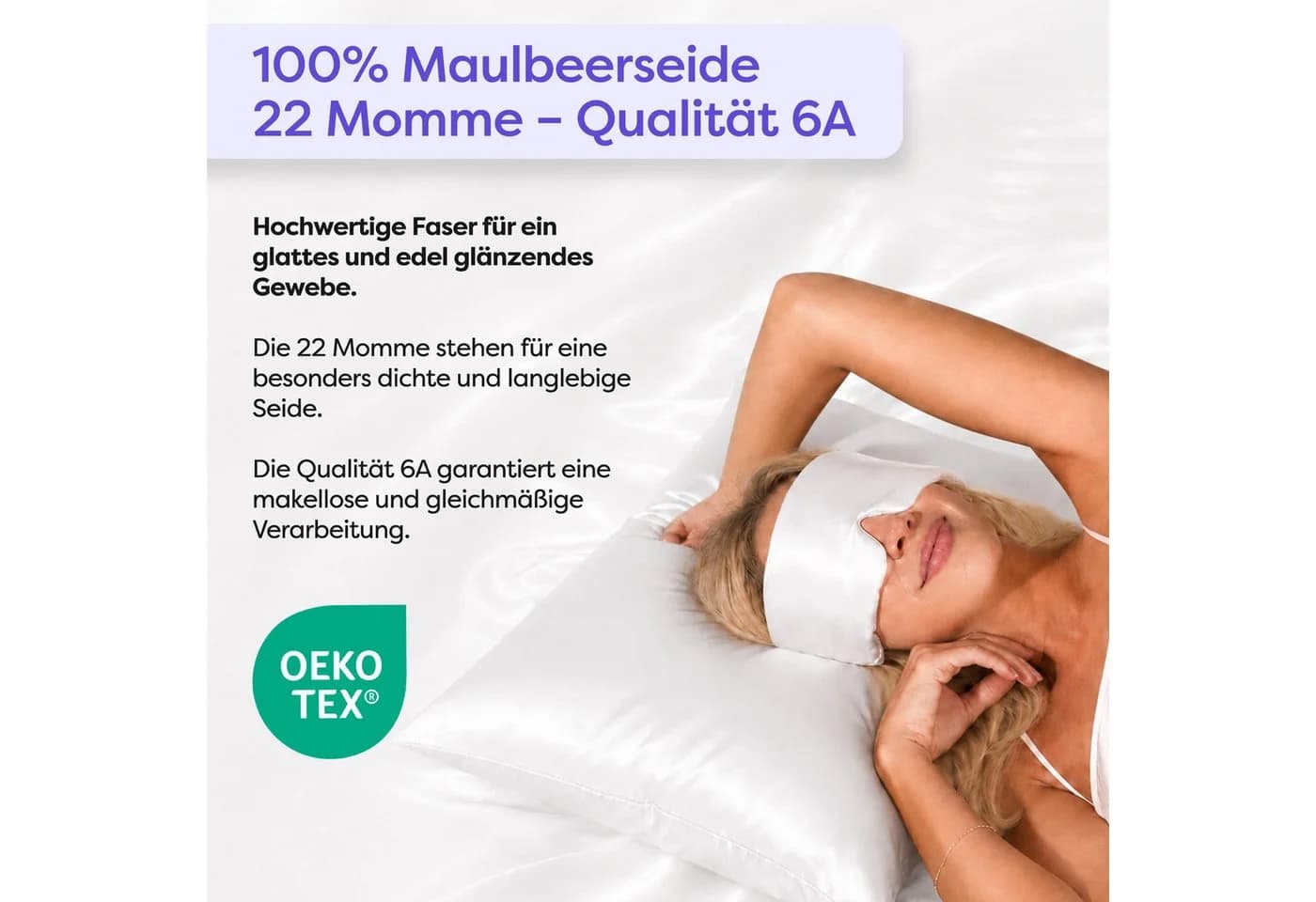 Wolkenfeld Seidenkissenbezug 100% Maulbeerseide 22 Momme 6A OEKO-TEX - Bild 4