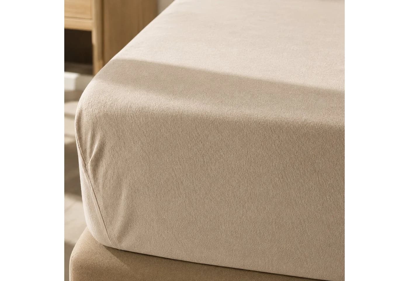 Wolkenfeld Spannbettlaken Flanell 100% Baumwolle Beige - Bild 5