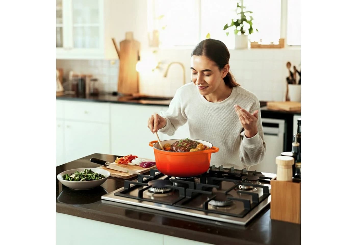 KLAMER Gusseisenbräter 5L Emaille Orange 25cm