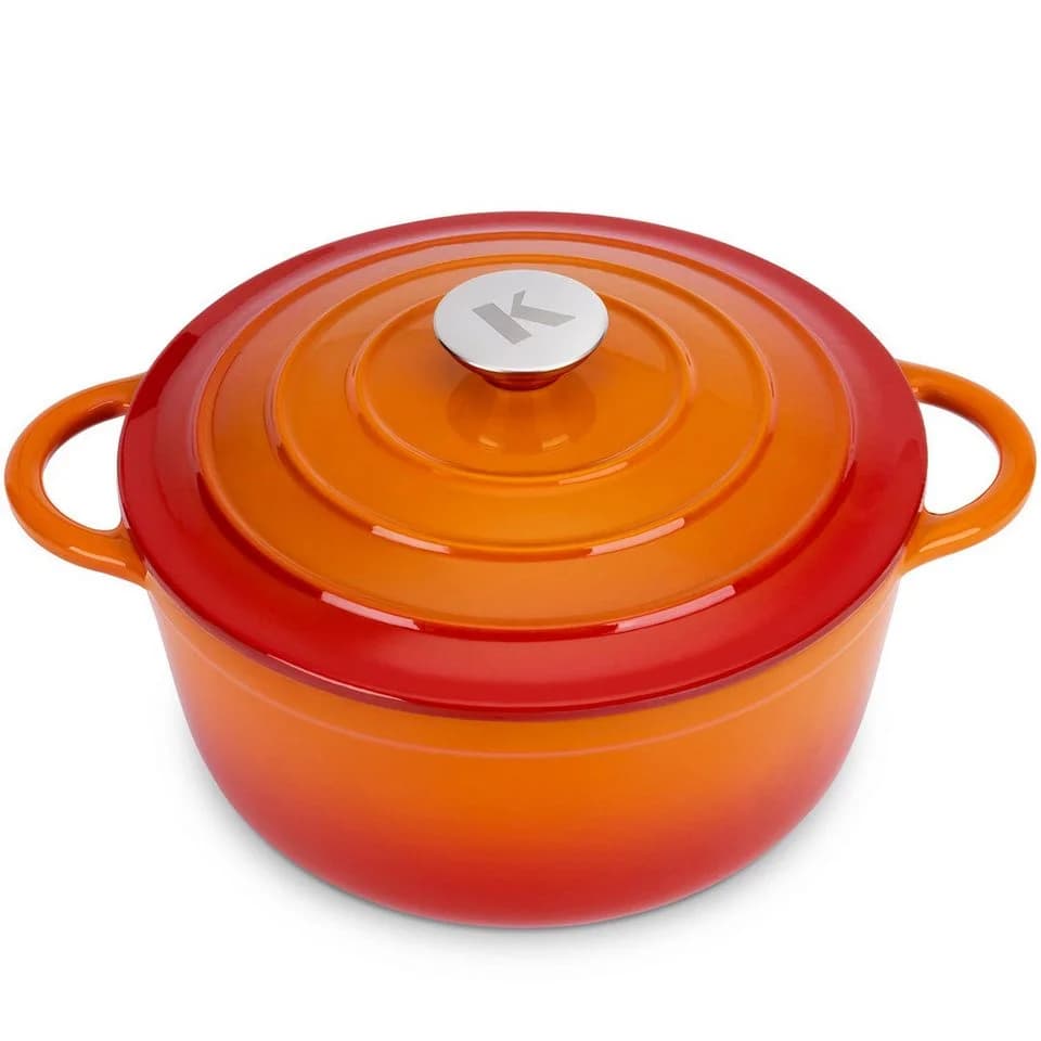 KLAMER Gusseisenbräter 5L Emaille Orange 25cm - Bild 2