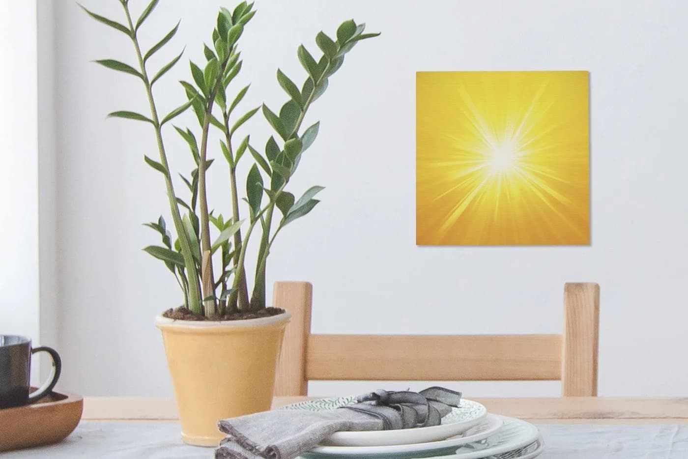 OneMillionCanvasses® Leinwandbild Eine Illustration einer hellen Sonne Fotodruck Wandbild - Bild 5