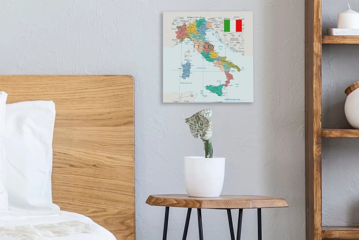 OneMillionCanvasses® Leinwandbild Karte von Italien Fotodruck Wandbild - Bild 4