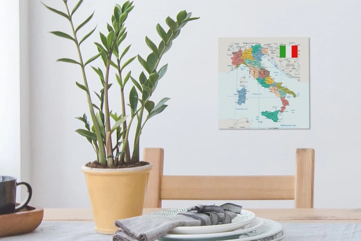 OneMillionCanvasses® Leinwandbild Karte von Italien Fotodruck Wandbild - Bild 5